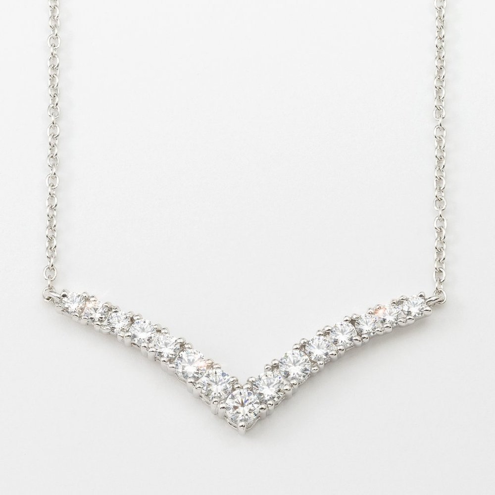 TOUCHSTONE CRYSTAL Chevron Necklace - Zirconia
